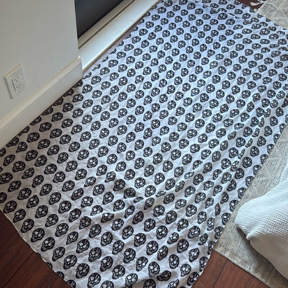 Alexander Wang Skull Black and White Scarf - About 30” x 70” if layed out